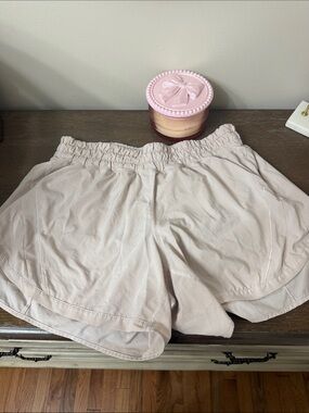 lululemon athletica Cream Elastic-Waist Athletic Shorts